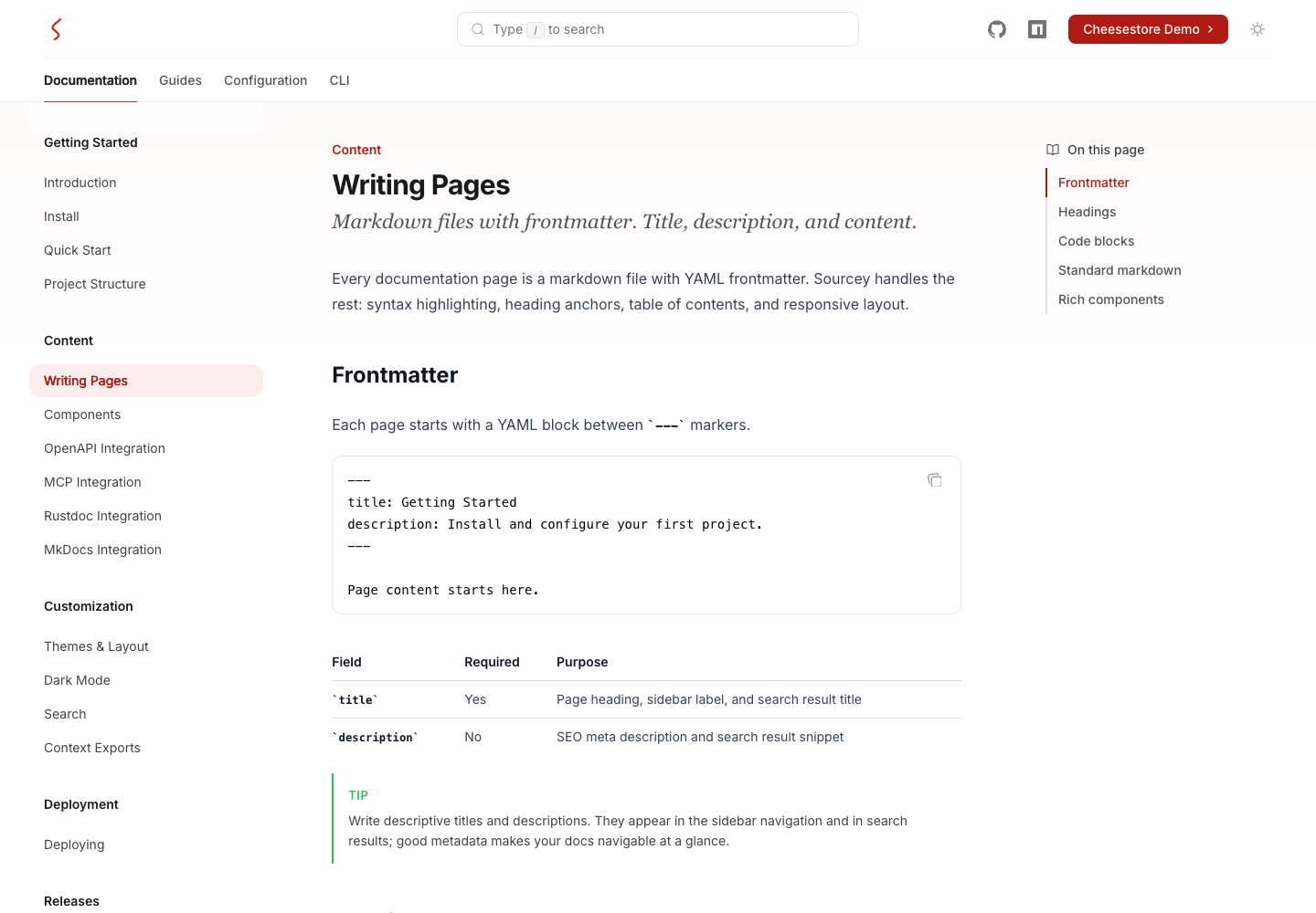 Sourcey’s Writing Pages guide